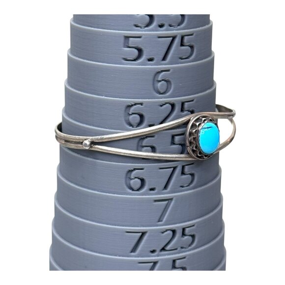 Vtg Sterling Silver Navajo Jack Whittaker Turquoise Cuff Bracelet 6.5" Signed JW - Picture 5 of 6